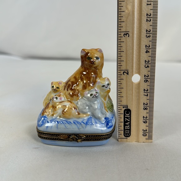 Limoges Orange Cat Family Box - Picture 12 of 12